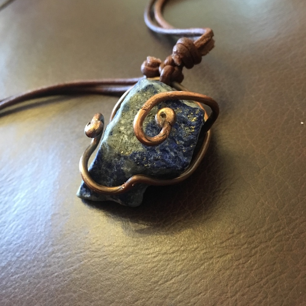 Lapis Lazuli Wrap Adjustable Leather Lace